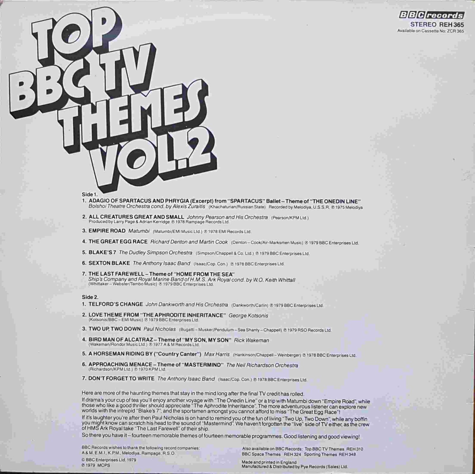 Back cover of REH 365